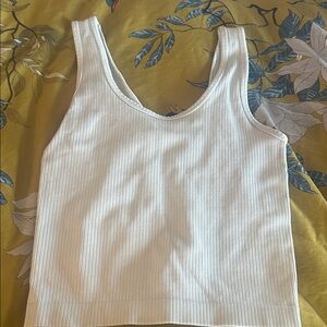 a new day White Ribbed Tank Top